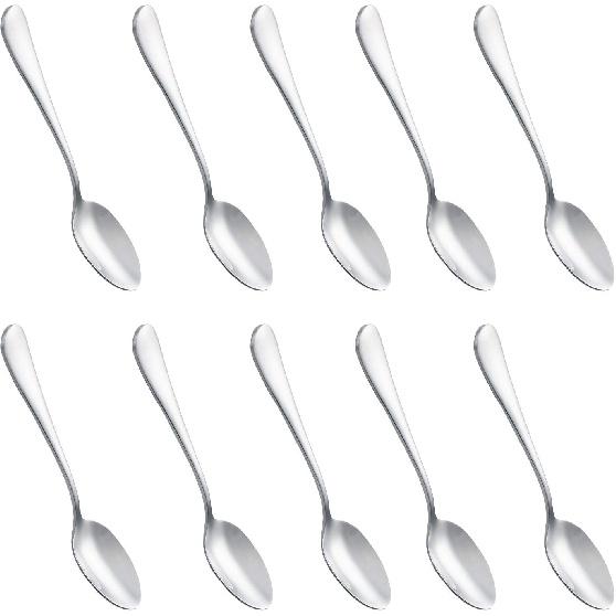 Demitasse Espresso Spoons,10pcs Mini Coffee Spoon 4.7 Inch Stainless Steel Spoons Small Spoons for Dessert, Tea (silver)
