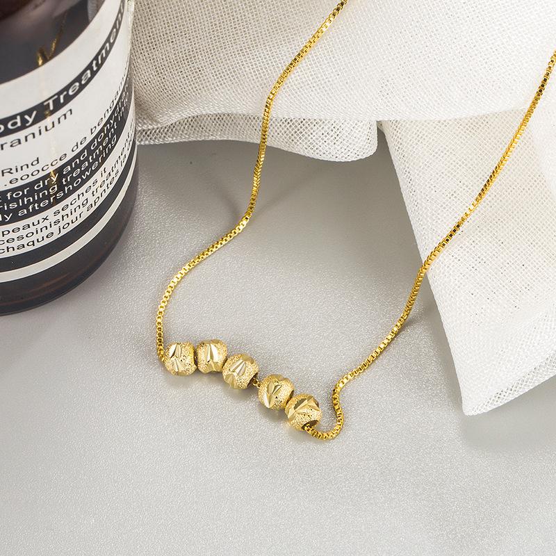 Eco-friendly Glitter Bead Necklace: Elegant & Versatile Clavicle Chain for Women