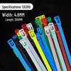 Reusable Nylon Cable Tie with Releasable Buckle - Black & White