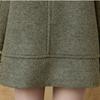 Maxza Wide Collar Bijo Decoration Double Half Coat Khaki 