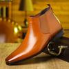 Jesień Zima Skórzane Botki Chelsea dla Mężczyzn Projektant Miękka Podeszwa Buty Wizytowe dla Biznesmenów Moda Duży Rozmiar Botki Męskie