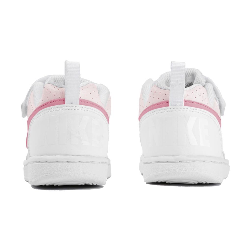 Kids Nike Court Borough Low top Skateboard Shoes White Pink AV3167-100(Team4-)