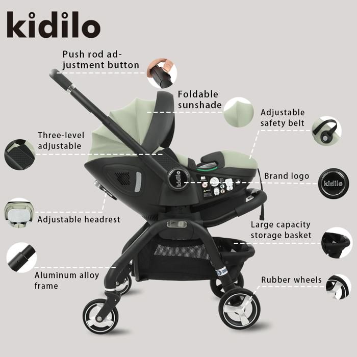 Luxury 3-in-1 Foldable Baby Stroller with Bassinet and Car Seat, Newborn Comfort, Compact and Multifunctional
