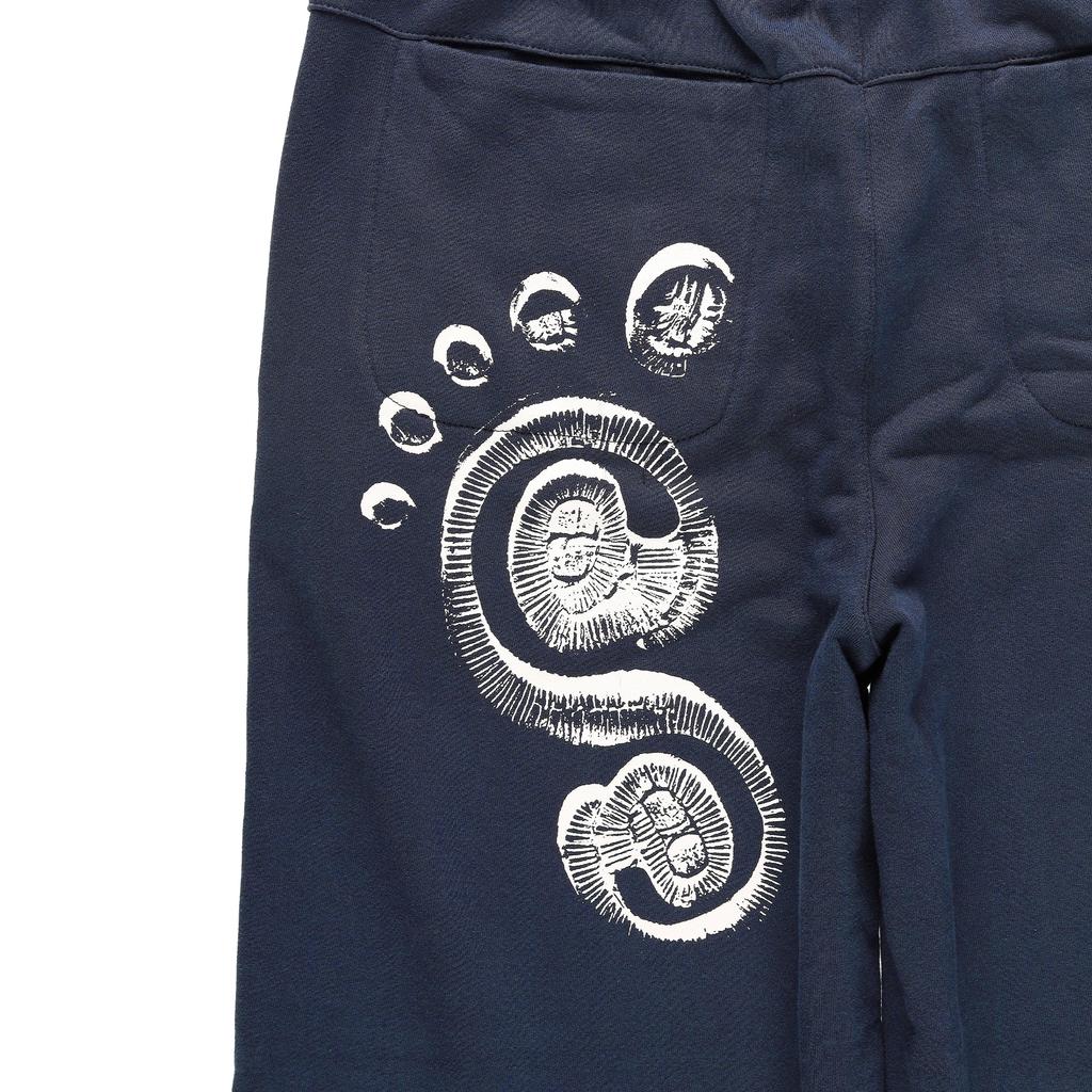THEWARLD Foot Print Logo Sweat Pants Navy