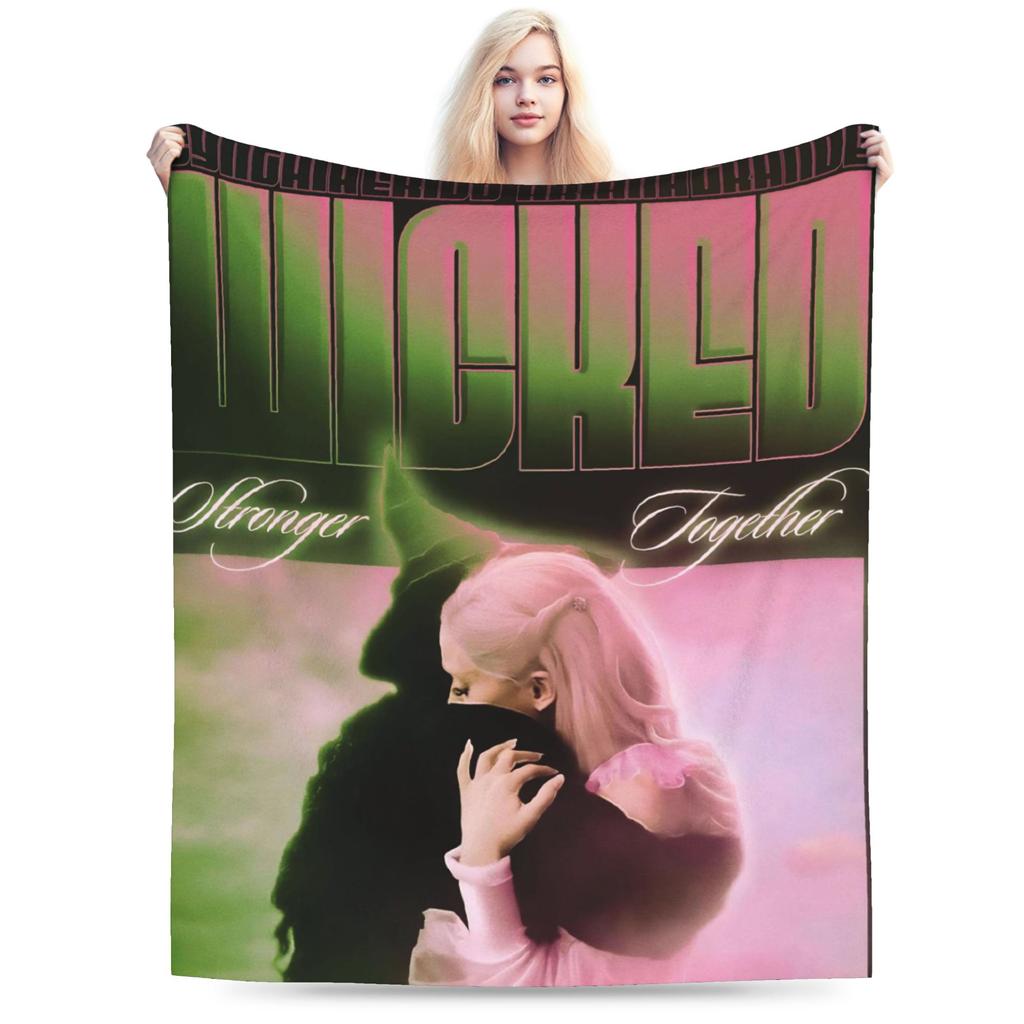W-Wicked 2 Musical Movie Glinda Elphaba Blanket  Soft Novelty Plush Throw Blanket For Boy Girl Couch Chair Cover