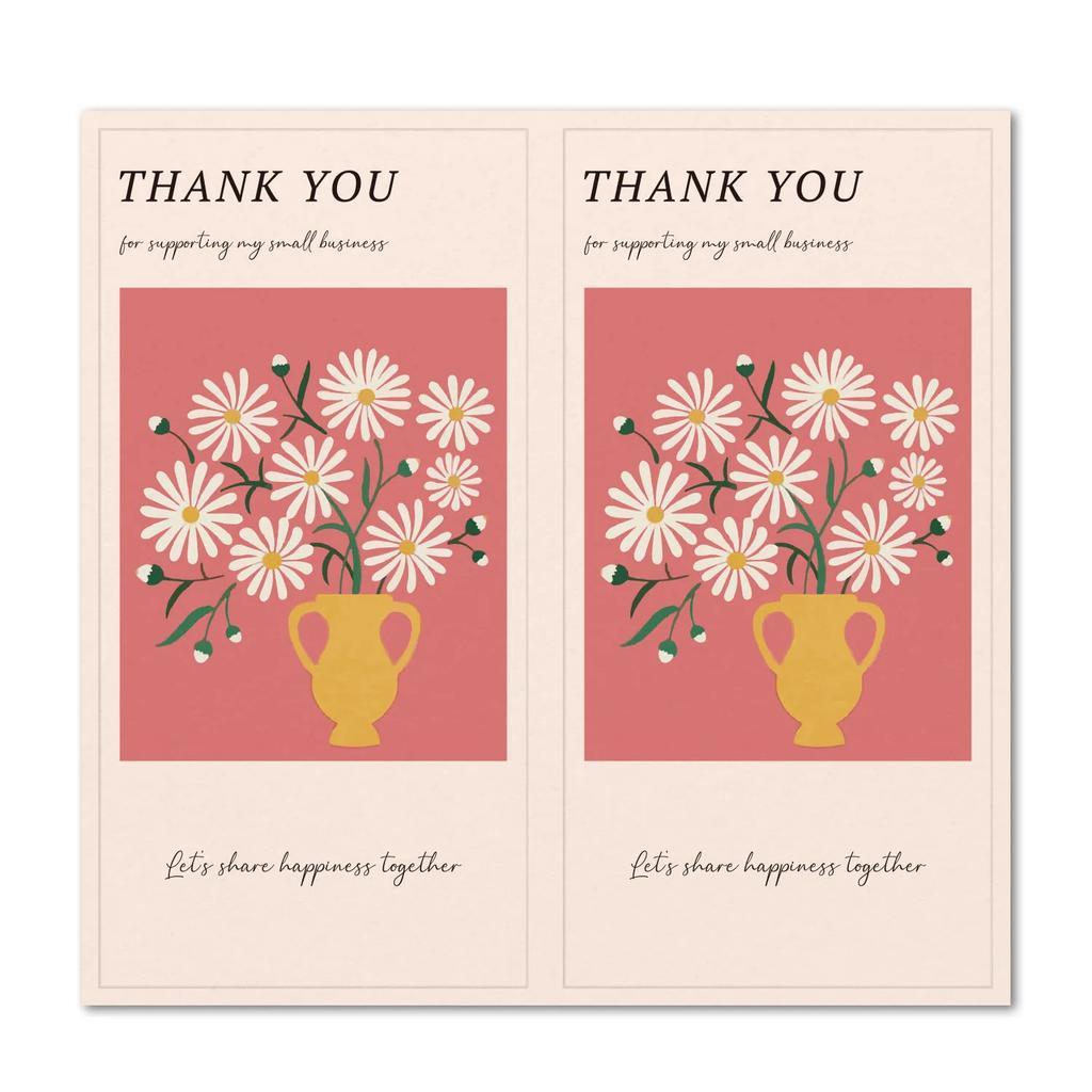 50pcs Flower Thank You Stickers Seal Labels For Gift Or Commodity Decor Stickers Small Business Packaging Sealing Stickers