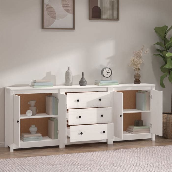 VidaXL Buffet Armoire de Rangement Organisateur de Maison Armoire de Salon Meuble de Salle de Séjour Intérieur Blanc 3114070