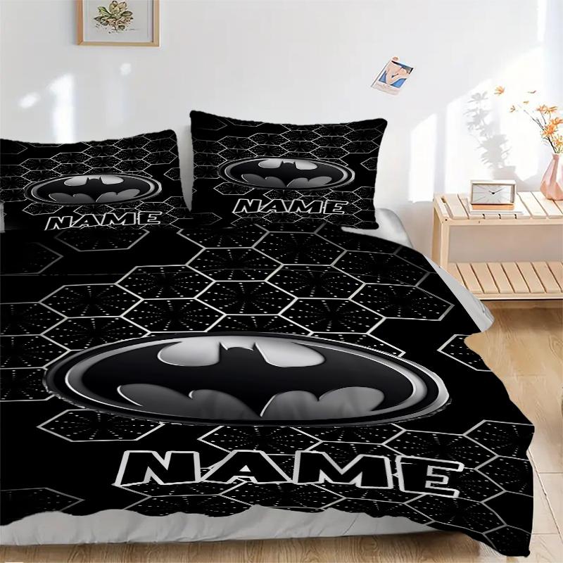 Custom Textile Batman Night Bedding 3 Piece Set HD Print Duvet Cover Pillowcases for Teens Adult Bedroom Decoration
