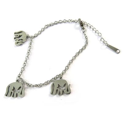 [N8882] - Gray 'Elephant' Steel Bracelet