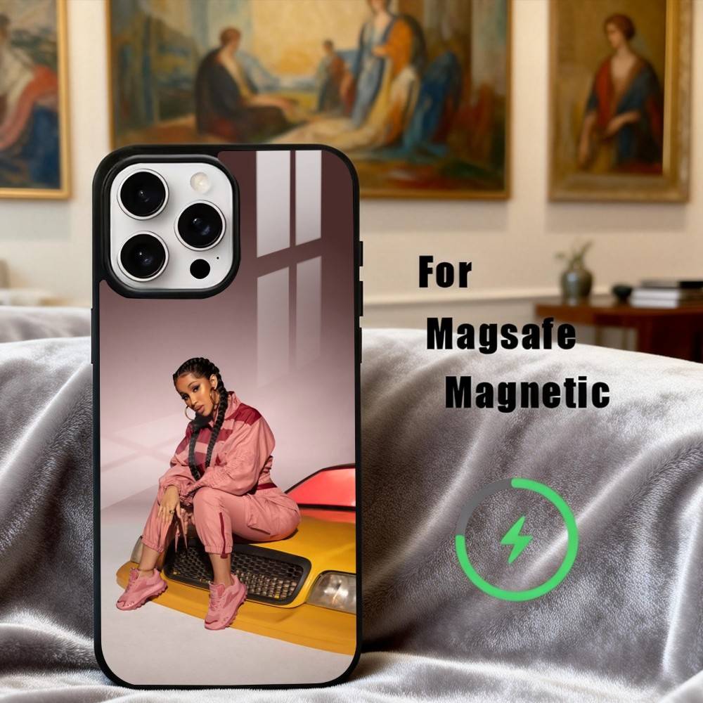 Confident C-Cardi B Singer Phone Case For iPhone17,16,15,14,13,12,11 Plus,Pro Max Magnetic For Magsafe Wireless Charging