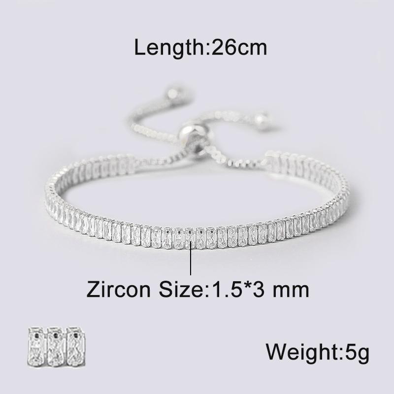 Oval Crystal Tennis Bracelets for Women Korean Fashion Gold Color Adjustable Zircon Chain on Hand Bangle Jewelry Friend Gift 207