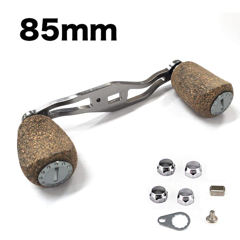 VISPREA Reel Parts Baitcasting Reel Handle 85mm Crank Aluminum Alloy Shimano Daiwa Abu Garcia Custom Parts Replacement YU48 (Silver, 85)