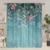 2pcs Bedroom Curtains, Pastoral Style, Spring Flowers And Plants, American Style Shading Fabric Curtain Bay Window, Living Room,