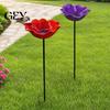Metal Bird Bath Outdoor 2Pcs Flower Stake Garden Pollinator Water Feeder for Hummingbird Butterfly Bee Yard Patio Decor Decoration
