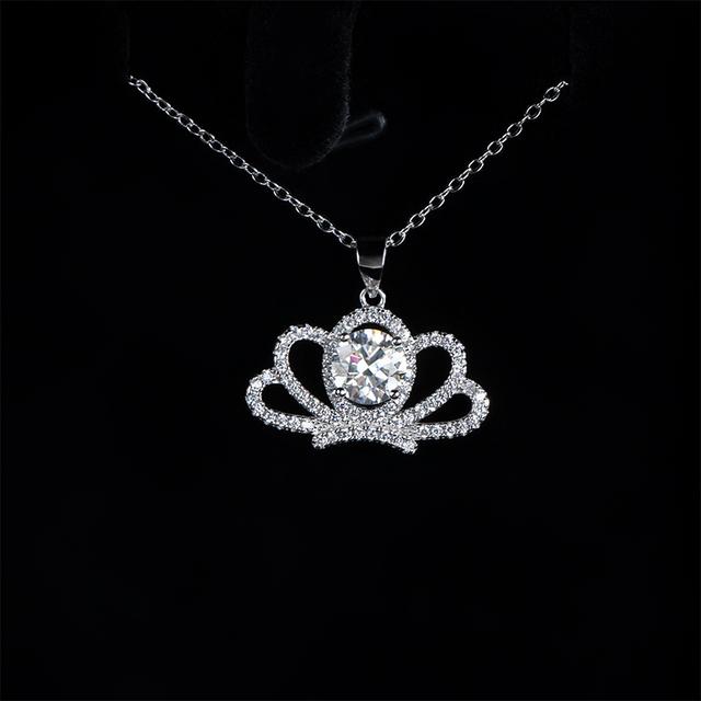 Classic 1ct Moissanite Necklace For Charm Women 1ct Diamond Pendant Silver 925 Jewelry Engagement Wedding Party Gifts