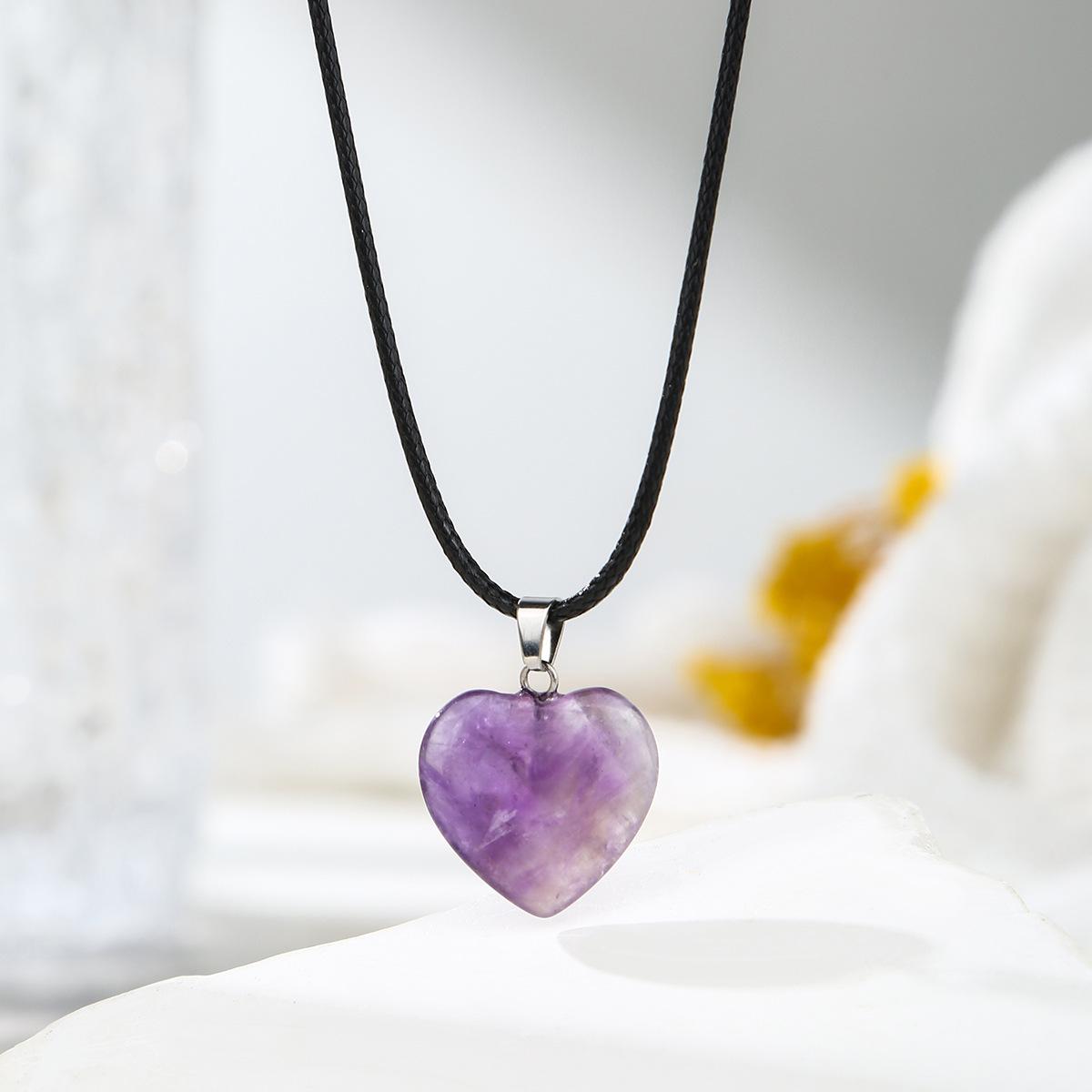 

Подвеска из натурального кристалла в форме персикового сердца - Авантюрин и Тигровый глаз, аксессуар в форме сердца