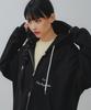 Bakken Smile Embroidered Logo 2-Way Button Zip-Up Hoodie Bk7985_Black