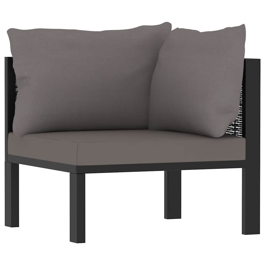 Corner Sofa Module with Left Armrest Poly Rattan Anthracite