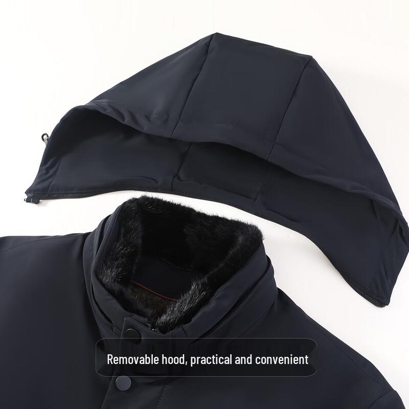 Men's Removable Rabbit Fur Lined Thickened Parka