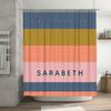 Blue Yellow Coral Shower Curtain Customized with Name for Bathroom Decor Personalized Waterproof Fabric Shower Curtains by Size