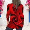 Women Plus Size Round Neck Long Sleeve Abstract Swirl Print Pullover Sweatshirt
