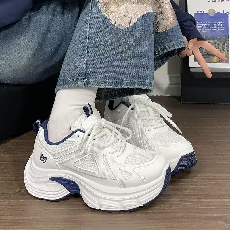 High-value dad shoes ins trendy spring and summer new heightening and lightweight sports dad shoes