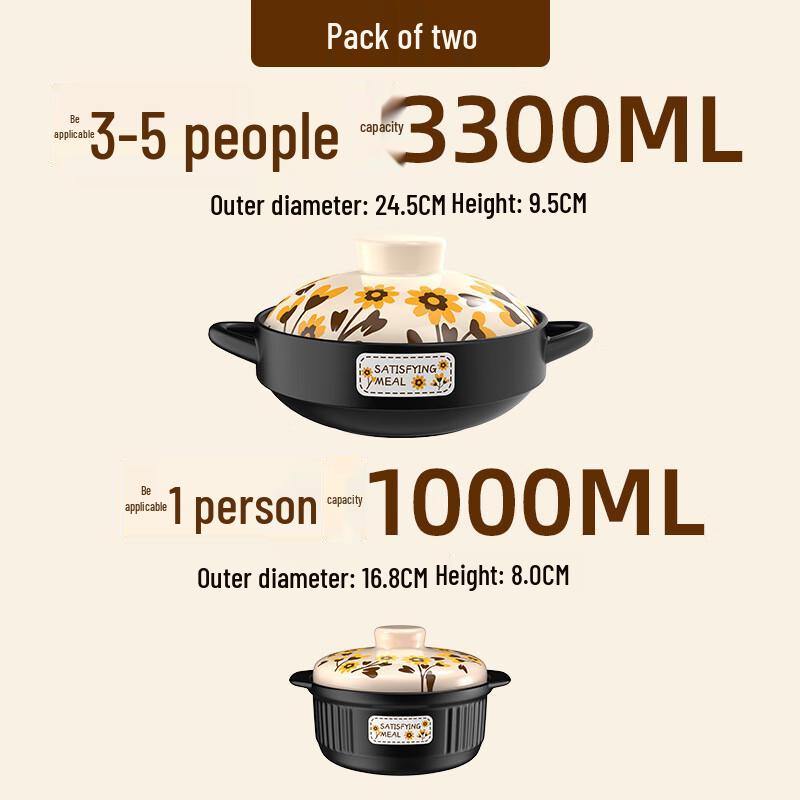 Lichuan Huaxing Sunflower Earthenware Casserole Set