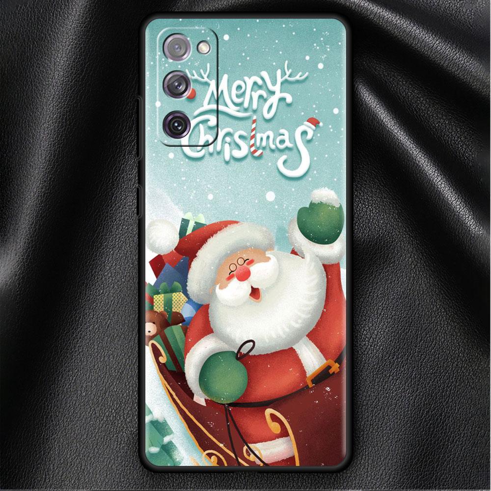Bumper Case For Samsung Galaxy S22 Ultra S21 FE S20 Plus S10 Lite Phone Cover S10e S9 S8 S7 Silicone Funda Christmas Santa Claus