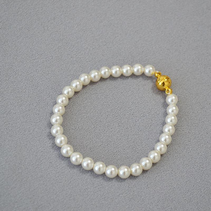 

Французская элегантность магнитное жемчужное ожерелье: Имитация высокого блеска, Идеальный круг, Многослойная цепочка для женщин