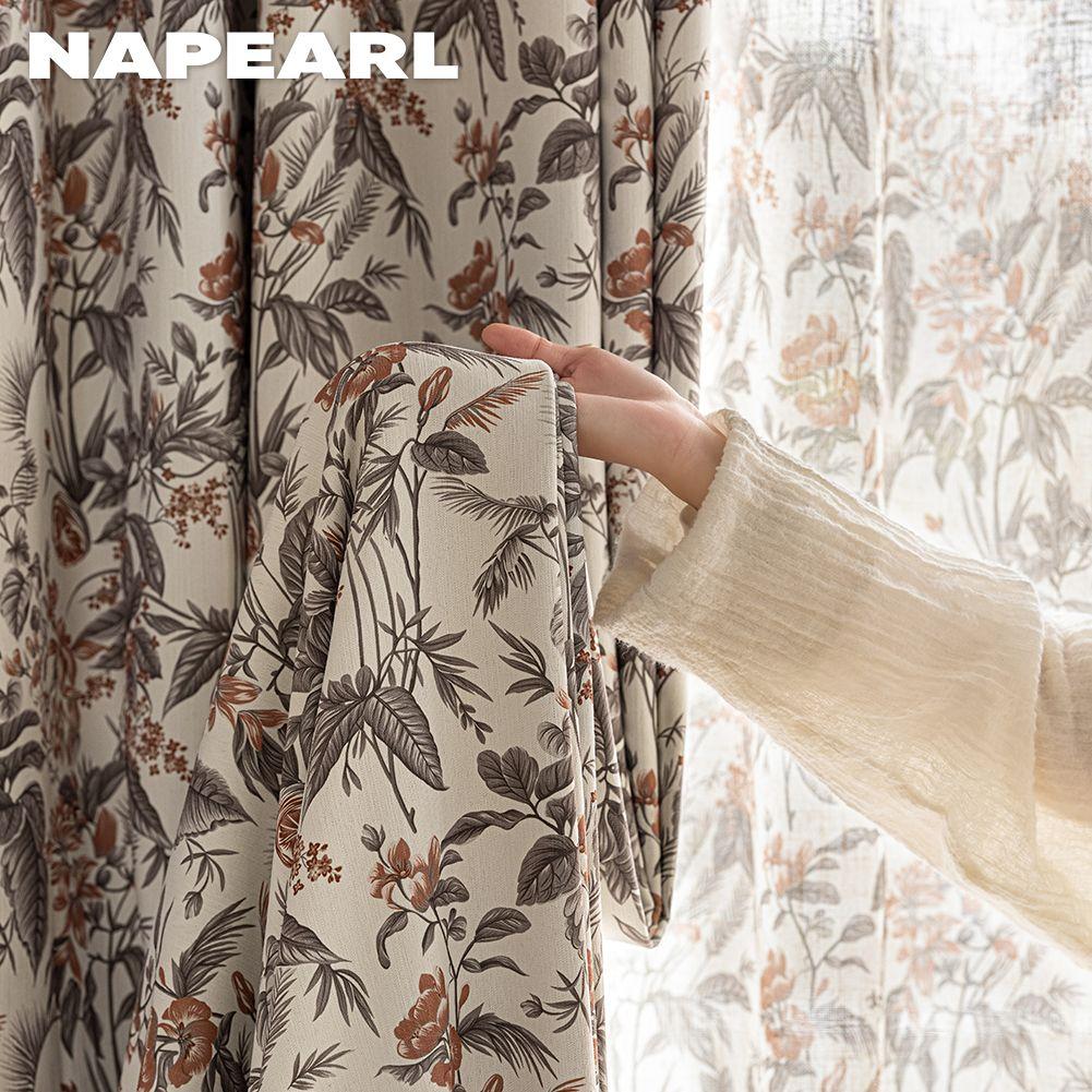 1 szt. NAPEARL Zasłony zaciemniające w stylu średniowiecznym amerykańskim z zasłonami z nadrukiem o wysokiej gęstości do sypialni, salonu, okna do dekoracji domu