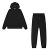 Mens Hooded Oversized Cotton Sweatshirt With Flocked Letter Print Warm Lined Casual Pullover