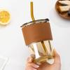 Creative Bamboo Glass Straw Cup - Summer Design, Portable Coffee Mug, Perfect Gift or Souvenir