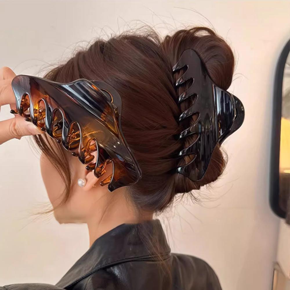 Retro Korean Acetate Hair Claw Large Crab Hair Clips Shark Clip Simple Hairpin Ponytail Hair Accessories Woman Girls