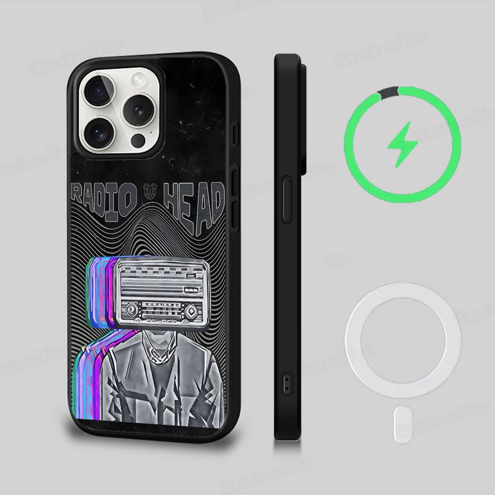 R-Radiohead Rock Band For Magsafe Magnetic Phone Case Cover For IPhone 11 12 13 14 15 16 17 Pro Max Plus