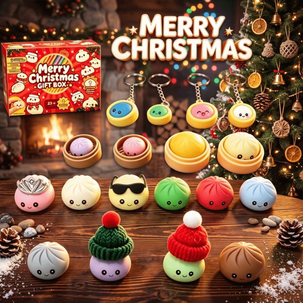 24pcs/set Slow Rising Dumpling Squishy Toy Slow Rebound Dumplings Fidget Toy Advent Calendar