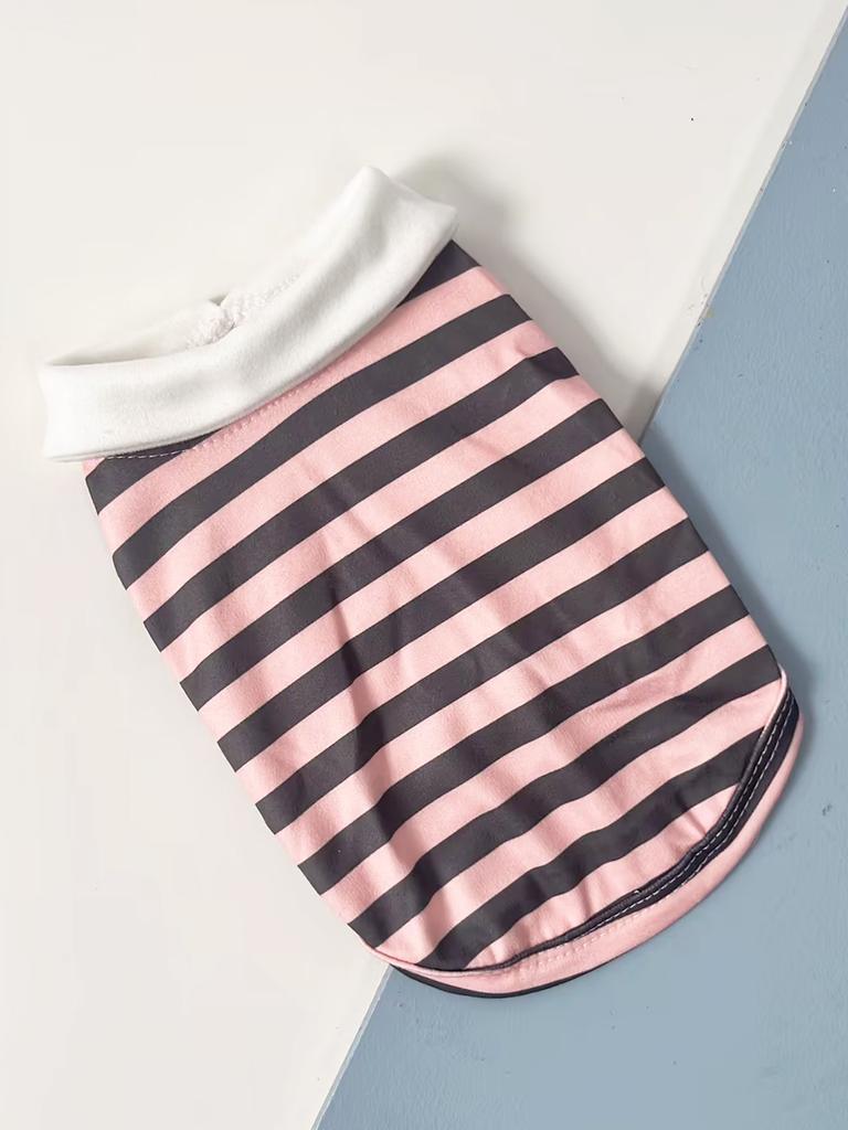 Hot Sale Three-Color Striped Dog Pet T-shirt for Spring Summer Leisure Premium Pet Clothes