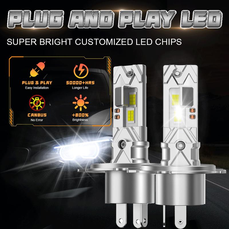 

H4 LED Super Bright Headlights Bulb 3000000LM Wireless Plug And Play Led Light for Car 6000K Spotlight Automobile Diode Lamp H4/9003/HB2 Single