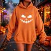 Damen Kapuzenpullover mit lässigem Halloween-Print, Langarm-Pullover für trendige saisonale Outfits
