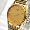 Used SEIKO New Battery Men's Watch V701-7020 Gold Rare Working