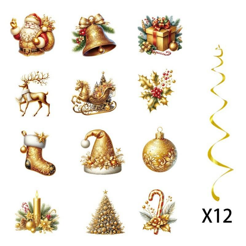 

Christmas New Year Party Spiral Decoration Winter Scene Background Venue Gift