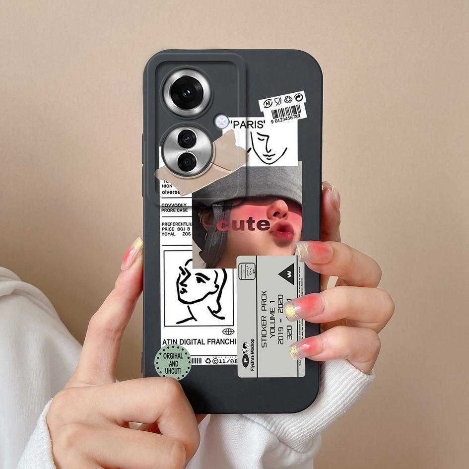 For OPPO Realme 12 Lite C65 Reno11 Pro A60 A59 Cases Back Covers Fashion Girls Boys Liquid Soft Silicone Camera Protection Phone Bags Housing For OPPO