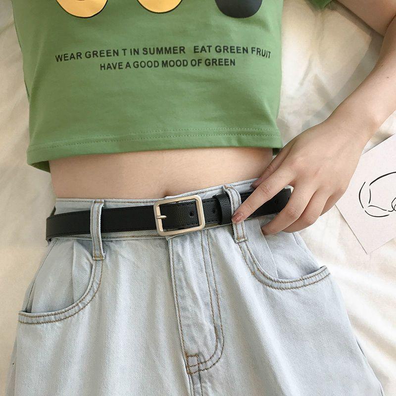 Black Pu Classic Belt For Women With Versatile No Hole Design Ideal For Any Attire Casual