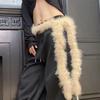 Y2k Long Fur Waist Belt Punk Jeans Belt Vintage Fur Waistband  Decor