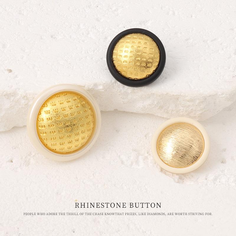 5pcs Metal Resin Double Button Coat Jacket Retro Style Buttons Sweater Suit Trench Coat Hand Sewn Buttons