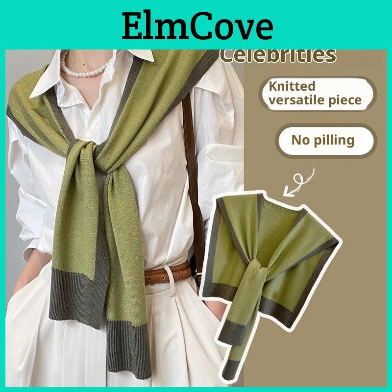 Color Elegant Women Shawl Block Lightweight Soft Warm Breathable For All Seasons Versatile Stylish Wrap Chic Casual Wear