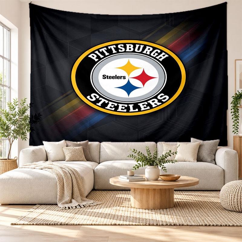 Pittsburgh Steelers Wall Tapestry, Soft Fabric Wall Hanging, Decorative Backdrop For Bedroom Home Wall Art