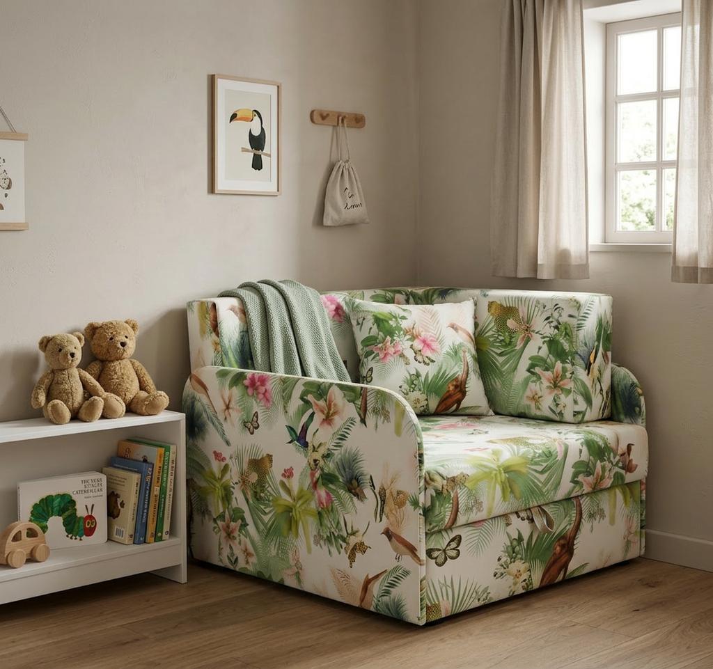 Kinderbett Denis 3B Flowers mit Ausziehfunktion und Bettkasten – Family Meble