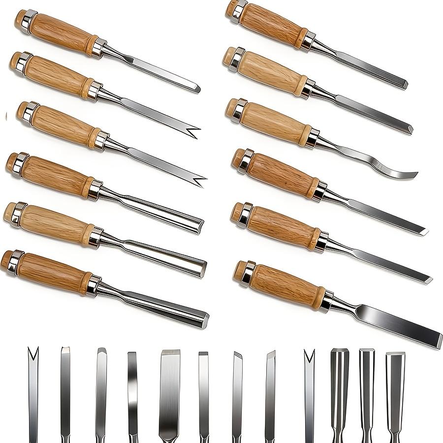 Wood Carving Tool Set 12 A chisel with a canvas case Woodworking chisel Woodworking tools and accessories Wood carving chisel Sharp Steel blade