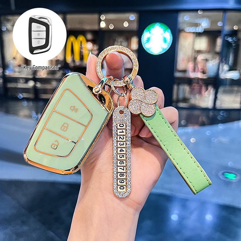 Compatible Car Key Cover for JAC Jiayue A5, X4, X7, iC5, iEVS4/7S, T8 Refine, S4, S7, M6 with Buckle