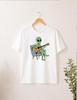 Alien Playing Guitar T Shirt, Relaxed Astronaut Music Tee, Whimsical Cosmic Musician Graphic Apparel, Retro Lounging Space Character Gift